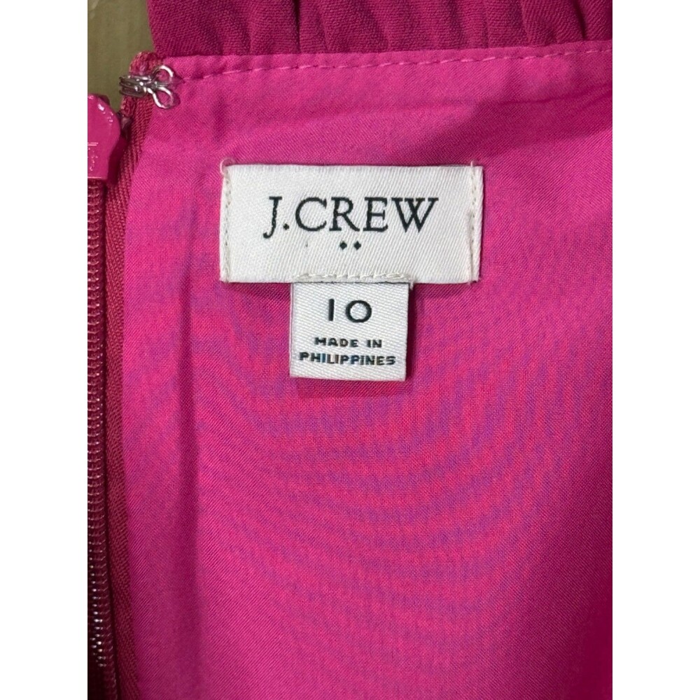 J Crew size 10 dress in pink Fuchsia lined Work Career Ruffle - Picture 9 of 10